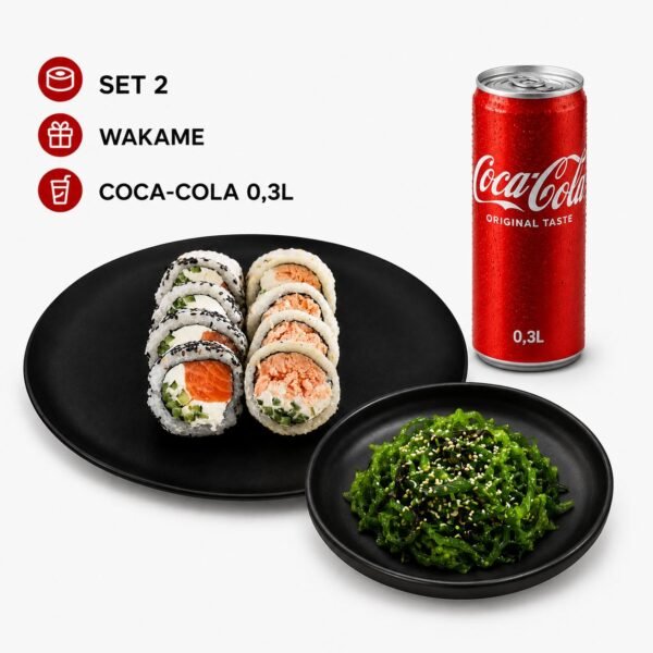 Zestaw Combo: Set 2 + Wakame + Cola